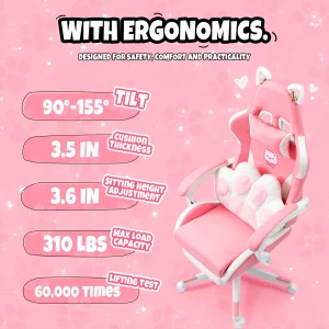 Ergonomic Gaming Chair with Lumbar Support - Thumbnail Image 8
