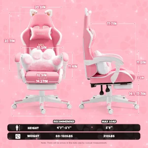 Ergonomic Gaming Chair with Lumbar Support - Thumbnail Image 6