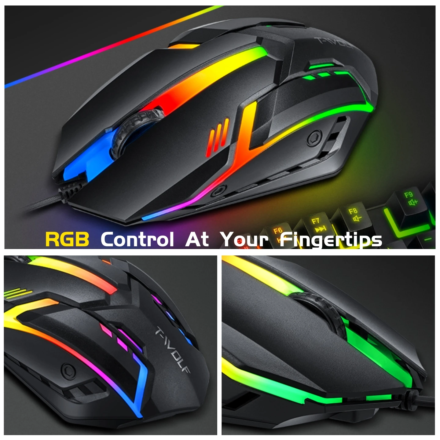 Gaming Keyboard Mouse Headset Mousepad 4 in 1 Combo - Image 3