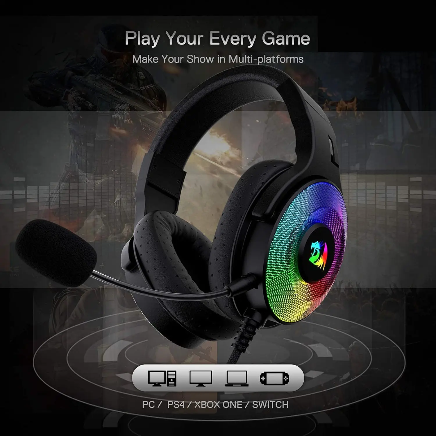 Dynamic RGB Backlight Gaming Headset - Image 1