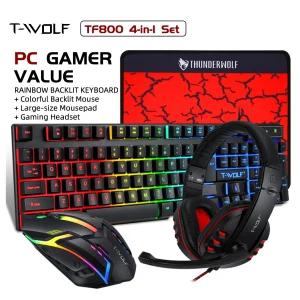 Gaming Keyboard Mouse Headset Mousepad 4 in 1 Combo