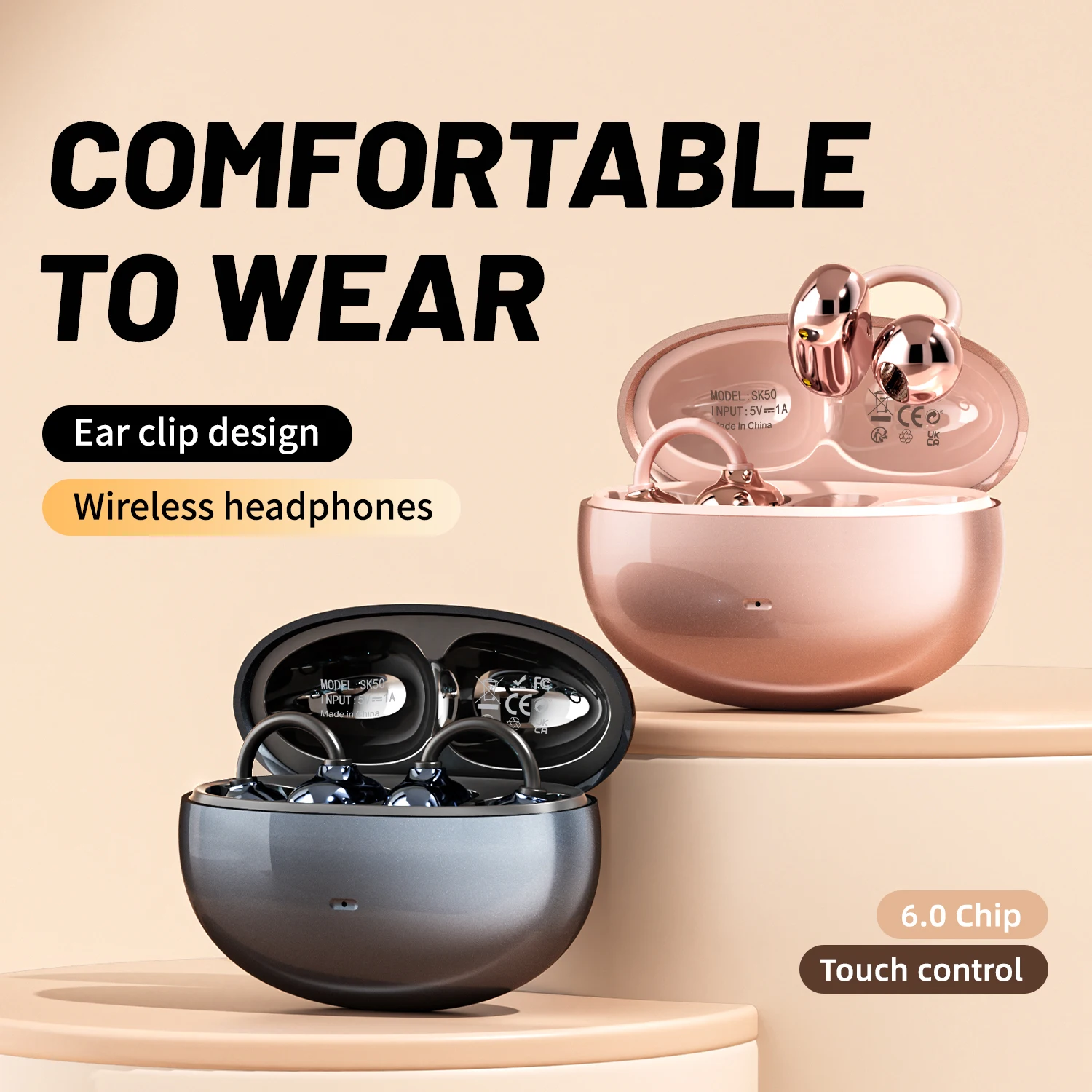 Open Ear Clip Bluetooth Headphones - Image 1