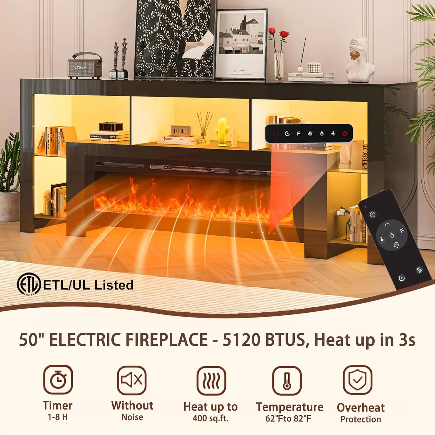 Fireplace TV Stand  Entertainment Center i - Image 5