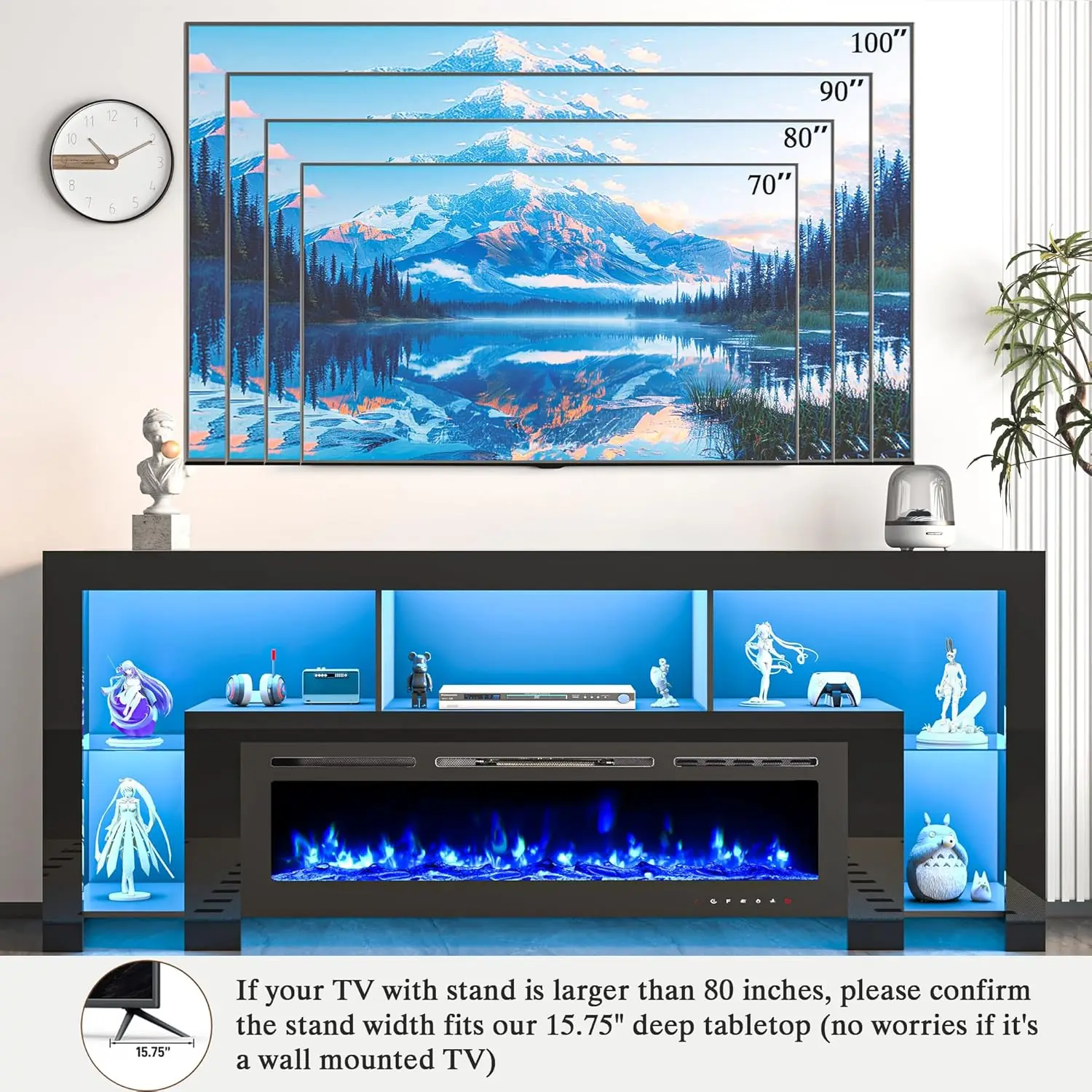 Fireplace TV Stand  Entertainment Center i - Image 6