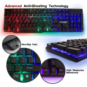 Gaming Keyboard Mouse Headset Mousepad 4 in 1 Combo - Thumbnail Image 5